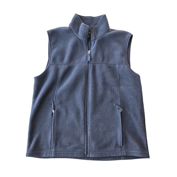 LL Bean Navy Fleece Vest Size M - Picture 1 of 8